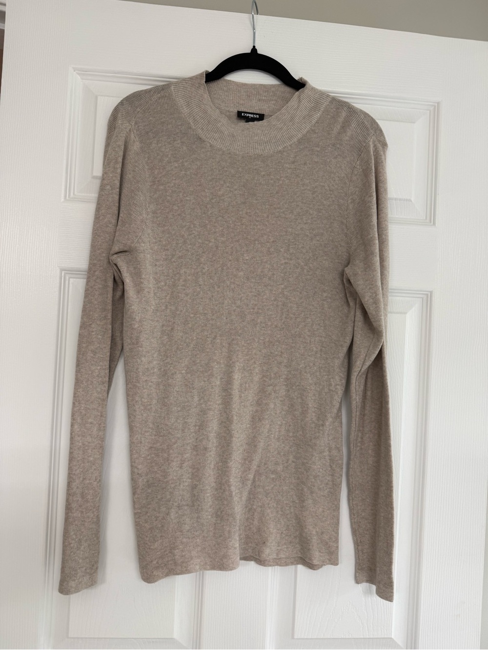 Express Women's Lightweight Crewneck Sweater in Taupe